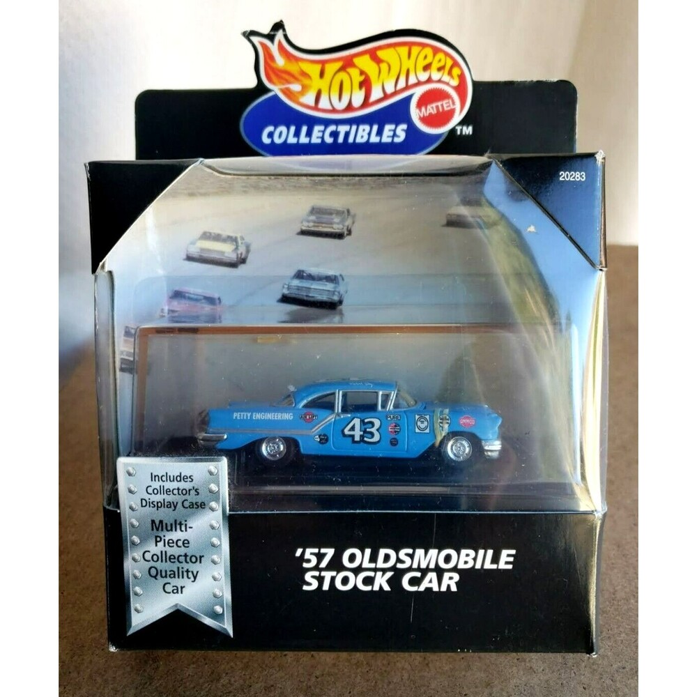 1999 Hot Wheels Cool Collectibles 1957 OLDSMOBILE STOCK CAR Blue Limited Edition - Picture 2 of 12